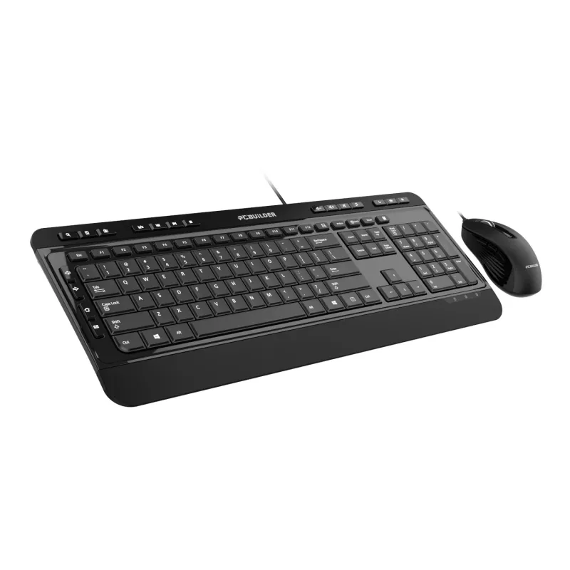 PCBuilder ALPHA Αθόρυβο Ενσύρματο Σετ Πληκτρολογίου και Ποντικιού