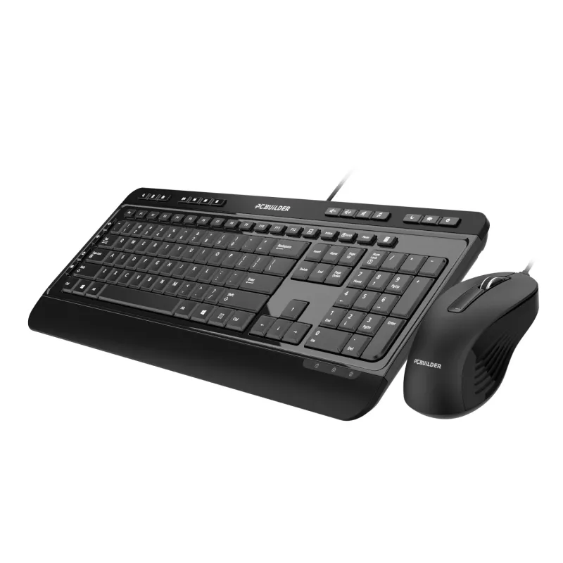 PCBuilder ALPHA Αθόρυβο Ενσύρματο Σετ Πληκτρολογίου και Ποντικιού