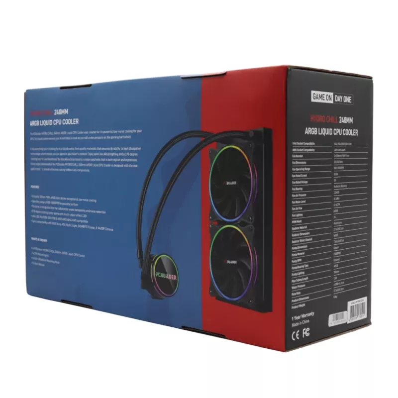 PCBuilder Hydro Chill 240MM AIO Υδρόψυξη CPU ARGB