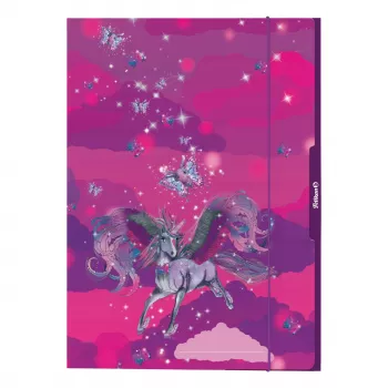 Pelikan Unicorn θήκη σχεδίου DIN A3, ανθεκτικό χαρτόνι με εφέ glitter, 1 τεμ.