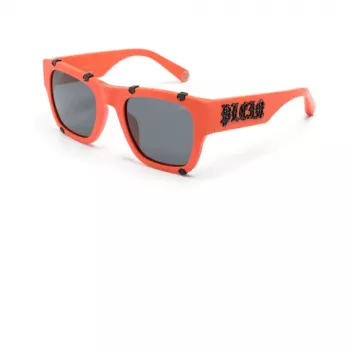Philipp Plein SPP042W54V47F ανδρικό ορθογώνια γυαλιά ηλίου μαύρο/γκρι 54/23/145 mm