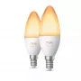 Philips Hue White Ambiance Λαμπτήρας Κεριού E14 B39 EU Συσκευασία 2 τεμ.