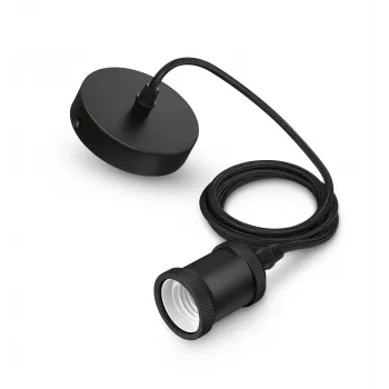 Philips Vintage Κρεμαστό Φωτιστικό E27 Υποδοχή Μαύρο Κάλυμμα Μαύρο
