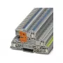 Phoenix 3076028 UTI 2,5-PE/L/NT μπλοκ ακροδεκτών εγκατάστασης 3 ορόφων, σύνδεση βίδας, 2,5 mm², 400 V, 24 A, τοποθέτηση ράγας DIN, γκρι