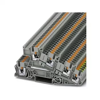 Phoenix 3213949 PTI 2,5-PE/L/L κλέμα σειράς πολλαπλών επιπέδων, Push-in, 3 επίπεδα, 6 συνδέσεις, 2,5 mm², 400 V, 24 A, γκρι
