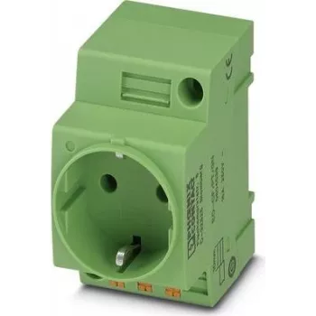 Phoenix Contact EO-CF/PT/GN Πρίζα ηλεκτρικού πίνακα, Type F Schuko, Push-in, Πράσινο, 250V/16A, IP20, 804039
