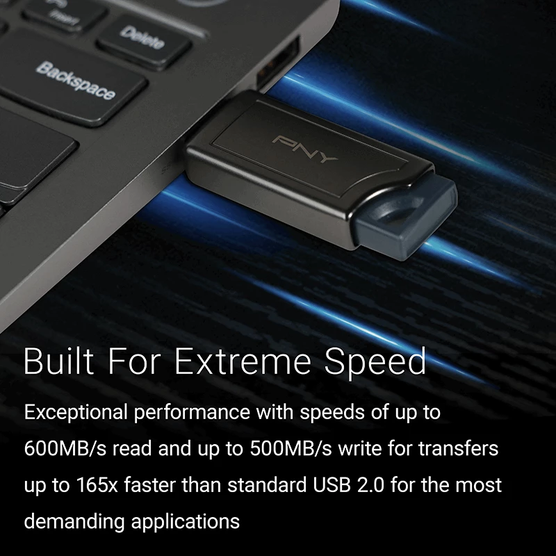 PNY PRO Elite V2 256 GB USB 3.2 Gen 2 Type-A Capless Μαύρο Flash Drive