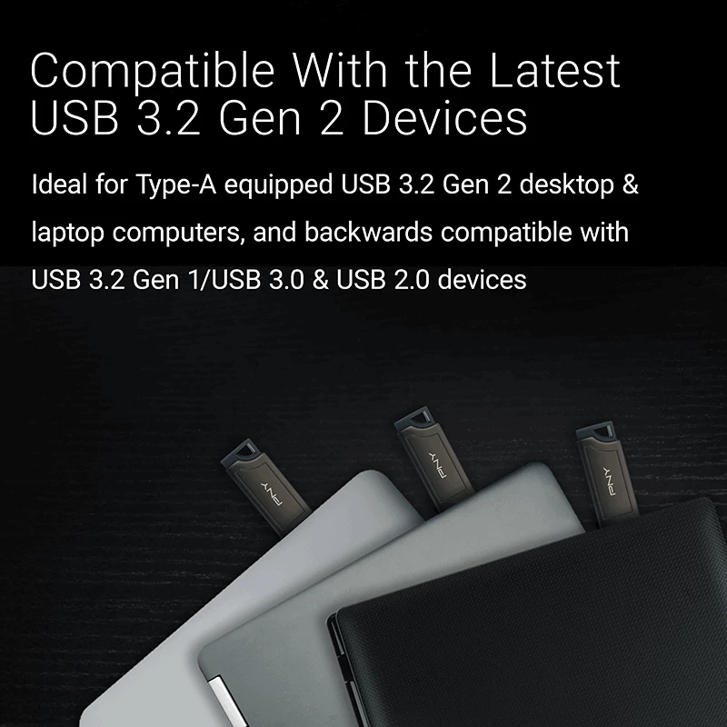 PNY PRO Elite V2 256 GB USB 3.2 Gen 2 Type-A Capless Μαύρο Flash Drive