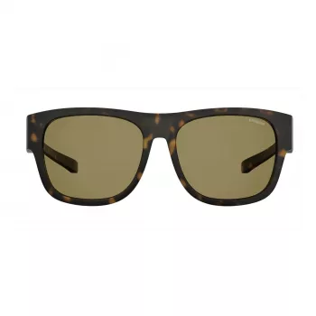 Polaroid Ancillaries PLD9010SN9P unisex ορθογώνια γυαλιά ηλίου - μαύρος σκελετός, γκρι πολωτικοί φακοί