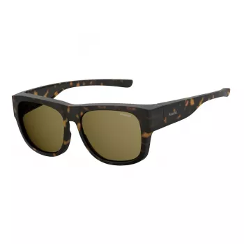 Polaroid Ancillaries PLD9010SN9P unisex ορθογώνια γυαλιά ηλίου - μαύρος σκελετός, γκρι πολωτικοί φακοί