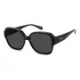 Polaroid Ancillaries PLD9021S807 Unisex ορθογώνια γυαλιά ηλίου - Μαύρος σκελετός, γκρι πολωτικοί φακοί