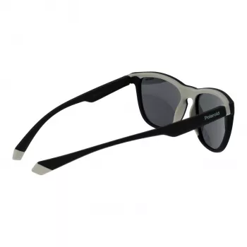 Polaroid PLD2133S08AM9 Unisex ορθογώνια γυαλιά ηλίου - Μαύρος σκελετός, γκρι πολωτικοί φακοί, 56 mm