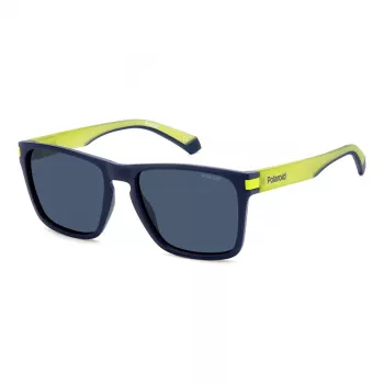 Polaroid PLD2139SFLL unisex ορθογώνιο γυαλί ηλίου - μαύρος σκελετός γκρι φακοί 56mm