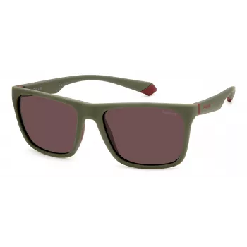 Polaroid PLD2141S0L9 Unisex Ορθογώνια Γυαλιά Ηλίου - Σκελετός Havana, Καφέ Πολωμένοι Φακοί