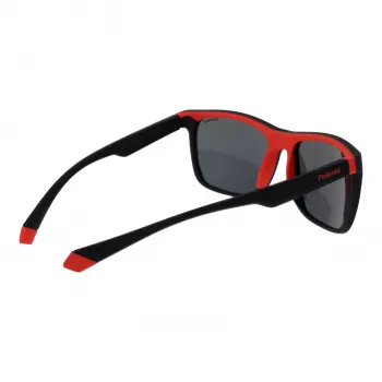 Polaroid PLD2141S56BLX Unisex Ορθογώνια Γυαλιά Ηλίου - Μπλε Φακοί, Μαύρος Σκελετός, Πολωμένα UV400