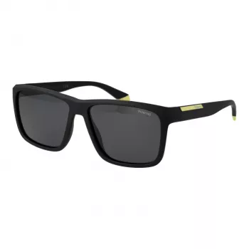 POLAROID PLD2164S58003 ανδρικό ορθογώνιο πολωμένο γυαλί ηλίου - μαύρο/γκρι 58mm