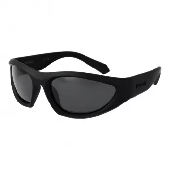 Polaroid PLD2165/S Γυαλιά ηλίου unisex ορθογώνια - Μαύρος σκελετός, γκρι πολωτικοί φακοί, 59 mm