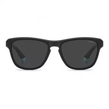 POLAROID PLD2168S003 Ανδρικά ορθογώνια γυαλιά ηλίου - Ματ μαύρος σκελετός, γκρι πολωτικοί φακοί, 54 mm