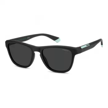 POLAROID PLD2168S003 Ανδρικά ορθογώνια γυαλιά ηλίου - Ματ μαύρος σκελετός, γκρι πολωτικοί φακοί, 54 mm
