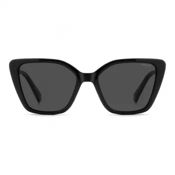 Polaroid PLD4189S807 Γυναικεία ορθογώνια γυαλιά ηλίου - Μαύρος σκελετός, γκρι πολωτικοί φακοί, 53 mm