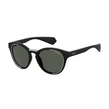 Polaroid PLD6065S807 Unisex ορθογώνια γυαλιά ηλίου - μαύρος σκελετός, γκρι πολωμένοι φακοί, 52 mm