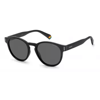Polaroid PLD6175S807M9 unisex ορθογώνιο γυαλί ηλίου - μαύρος σκελετός γκρι πολωμένοι φακοί 51mm