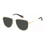 POLAROID PLD6196SXJ5G unisex ορθογώνιο γυαλί ηλίου - μαύρος σκελετός, γκρι πολωτικοί φακοί, 56 mm