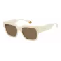 POLAROID PLD6198SXSZJ unisex ορθογώνιο γυαλί ηλίου - σκελετός Havanna, πράσινοι πολωμένοι φακοί - 52/18/140 mm