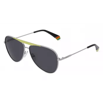 Polaroid PLD6200SXKU2G Unisex Ορθογώνια Ηλιακά Γυαλιά - Πολωμένοι Γκρι Φακοί - Μαύρο Σκελετό