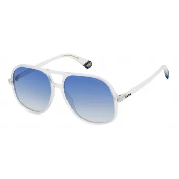 POLAROID PLD6217S2M4 unisex ορθογώνιο γυαλί ηλίου - μαύρο σκελετό γκρι φακοί 57mm