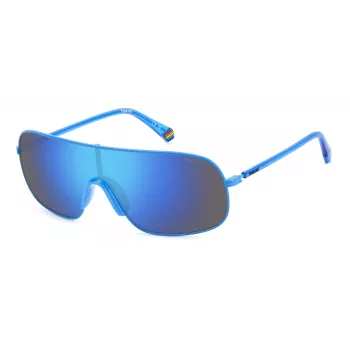 POLAROID PLD6222SMVU Γυαλιά ηλίου unisex ορθογώνια - Μαύρος σκελετός, γκρι πολωμένοι φακοί, 99 mm