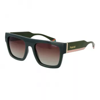 Polaroid PLD6224SX541E unisex ορθογώνια γυαλιά ηλίου - γκρι φακοί, μαύρος/γκρι σκελετός