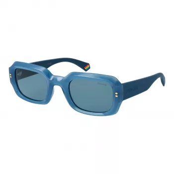 Polaroid PLD6239SX51MV Unisex ορθογώνια γυαλιά ηλίου - Μαύρος σκελετός γκρι φακοί 51mm