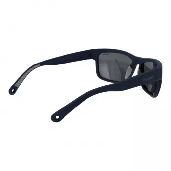 Polaroid PLD7031S59FLL Ανδρικά ορθογώνια γυαλιά ηλίου - Ματ μαύρος σκελετός, γκρι πολωτικοί φακοί, 59 mm