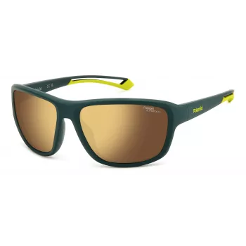 Polaroid PLD7049SGP7 unisex ορθογώνιο γυαλί ηλίου - μαύρος σκελετός, γκρι πολωμένοι φακοί, 62 mm