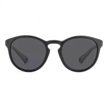 Polaroid PLD7050S003 unisex ορθογώνια γυαλιά ηλίου - μαύρος σκελετός, γκρι πολωτικοί φακοί