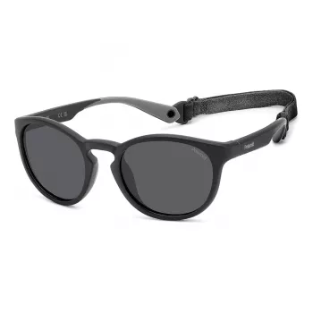 Polaroid PLD7050S003 unisex ορθογώνια γυαλιά ηλίου - μαύρος σκελετός, γκρι πολωτικοί φακοί