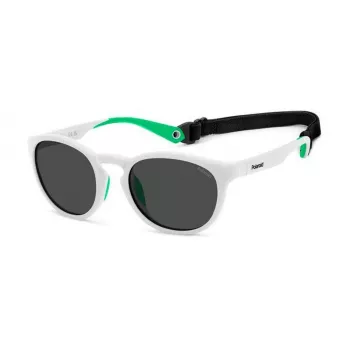 POLAROID PLD7050SVK6 unisex ορθογώνιο γυαλί ηλίου - μαύρος σκελετός, γκρι πολωμένοι φακοί, 52 mm