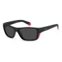 POLAROID SPORT MAN γυαλιά ηλίου PLD7046S3MR ορθογώνια sport wrap μαύρος σκελετός γκρι πολωτικοί φακοί 57-17-135 mm
