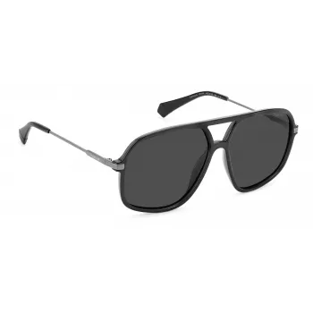 POLAROID unisex PLD6182SKB7M9 ορθογώνια γυαλιά ηλίου μαύρο/γκρι 59mm