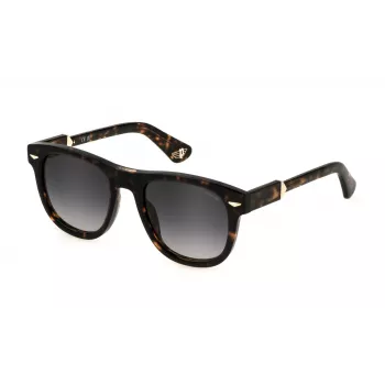 POLICE SPLL87-5206E4 Unisex Ορθογώνιο γυαλί ηλίου Havana Καφέ Σκελετό tortoise Καφέ φακό gradient 52mm