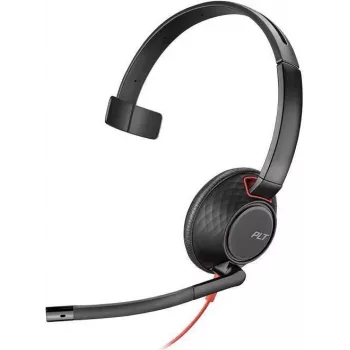 Poly Blackwire C5210 USB-C - Σειρά 5200 - Ενσύρματο Μονοφωνικό Ακουστικό On-Ear με Μικρόφωνο Boom, Ακύρωση Θορύβου, Χειριστήρια στο Καλώδιο, Μαύρο