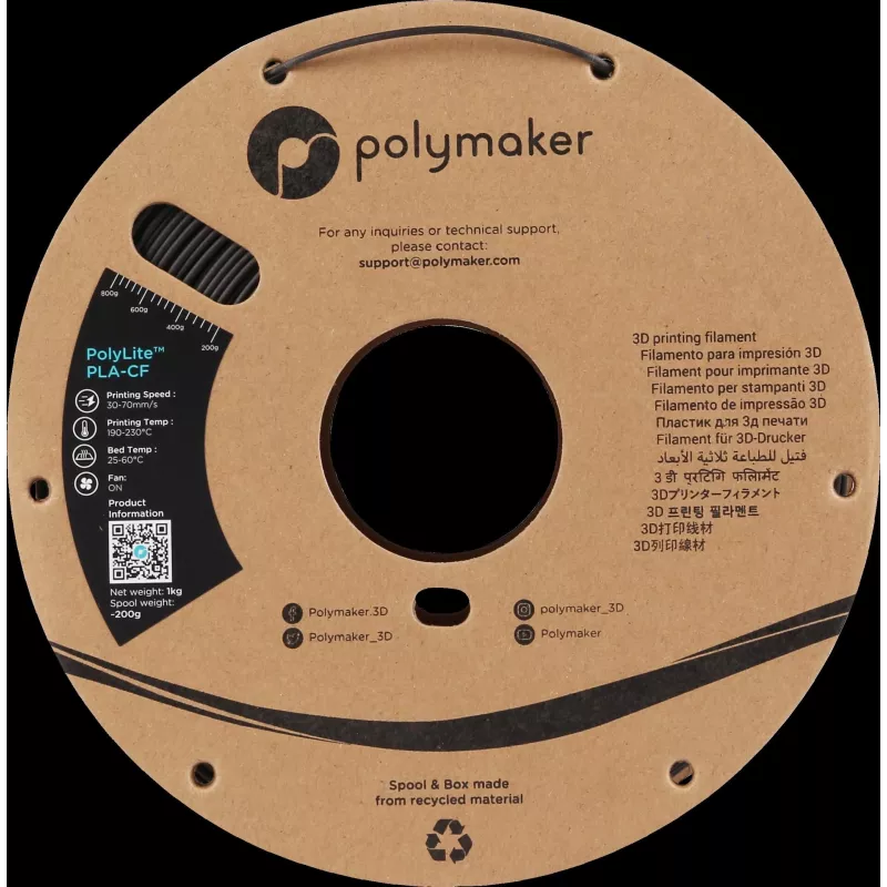 Polymaker PA10001 νήμα PLA 1,75 mm 1 kg μαύρο
