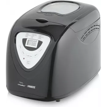 Princess 152009 Αρτοποιητής μαύρο - καρβέλι 900 g, 12 προγράμματα, 600 W, παράθυρο προβολής, ρυθμιζόμενο ροδισμό κρούστας, λειτουργία διατήρησης θερμότητας, μαύρο/ασημί (01.152009.01.001)