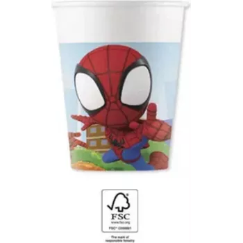 Procos Marvel Spider-Man χάρτινα ποτήρια 200ml συσκευασία 8 τεμ. ποτήρια πάρτι 94877