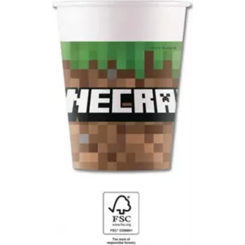 Procos Minecraft χάρτινα ποτήρια 250 ml, συσκευασία 8 τεμ. 95442