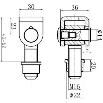 PSG 61.001.01 Λωρίδα συγκόλλησης M16 σπείρωμα γαλβανισμένο μάτι