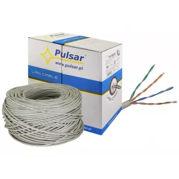 PULSAR PU-NC201 καλώδιο twisted pair U/UTP, Cat 5e, 24AWG, γκρι
