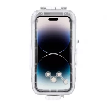 PULUZ Πλαστική αδιάβροχη θήκη για iPhone 15 Plus/15 Pro Max/14 Plus/14 Pro Max/13 Pro Max/12 Pro Max/11 Pro Max (λευκή)