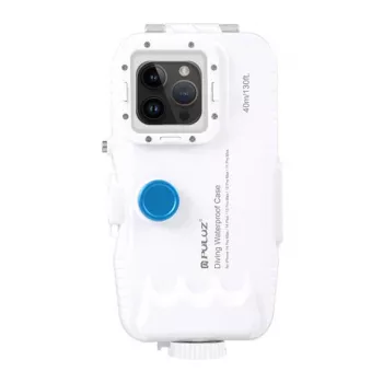 PULUZ Πλαστική αδιάβροχη θήκη για iPhone 15 Plus/15 Pro Max/14 Plus/14 Pro Max/13 Pro Max/12 Pro Max/11 Pro Max (λευκή)